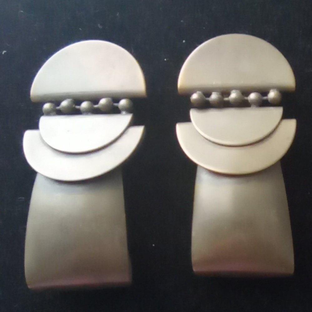 Vintage Huge Brass Earrings.